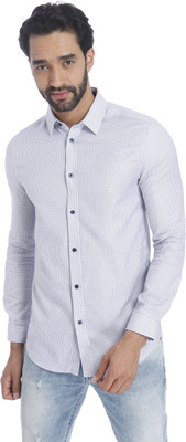 

Jack & Jones Men' Solid Casual White, Blue Shirt, Blue;white