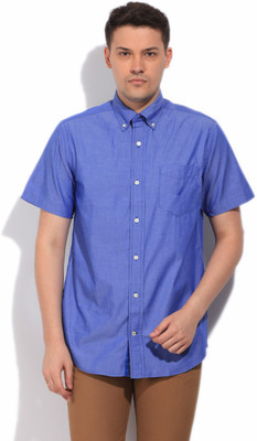 

Nautica Men's Solid Casual Blue Shirt, Cutting cobalt