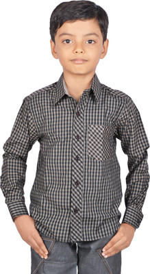 

Gkidz Boys Checkered Casual Grey Shirt