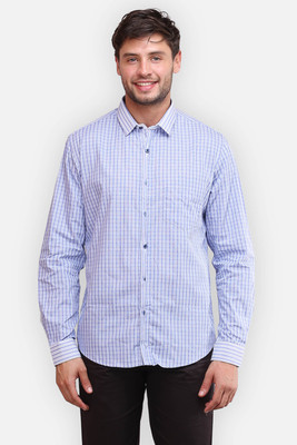 Four One Oh Men Striped Formal White Shirt