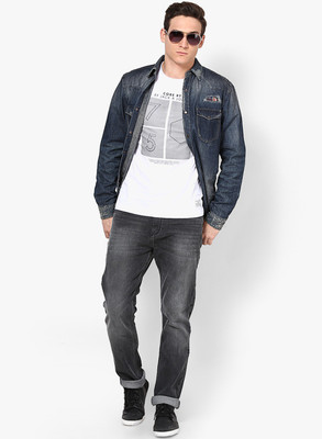 

Jack & Jones Men's Solid Casual Blue Shirt, Medium blue denim
