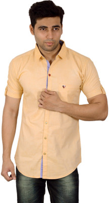 

Studio Nexx Men's Solid Casual Spread Collar Shirt, Yellow