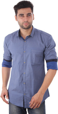 Studio Nexx Men's Printed Casual Blue Shirt, Royal blue