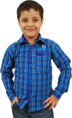 

Pari & Prince Boys Checkered Casual Blue Shirt