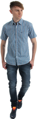 

Wrangler Men's Checkered Casual Multicolor Shirt, Blue