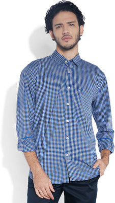 

ColorPlus Men's Checkered Casual Blue Shirt, Dark blue