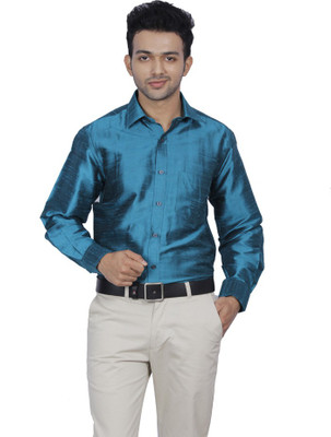 

Jpeters Men's Solid Formal Blue Shirt, Blue 09