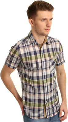 

Flying Machine Men's Checkered Casual Multicolor Shirt, Ydc-hs-green