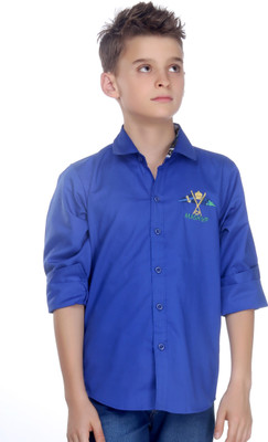 

MashUp Boys Solid Casual Blue Shirt