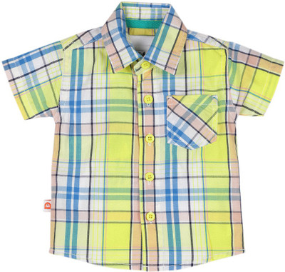 

612 League Baby Boys Checkered Casual Yellow Shirt