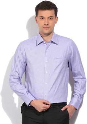 

Peter England Men's Houndstooth Casual White, Purple Shirt, Others