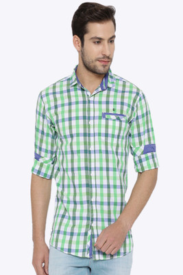 

Fifty Two Men's Checkered Casual Green, Grey Shirt