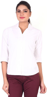 

Valeta Women's Solid Formal White Shirt