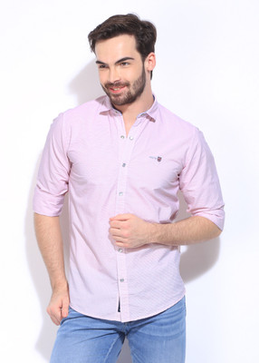 

Pepe Jeans Men's Striped Casual White, Pink Shirt