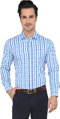 

Devaa Men's Checkered Casual Shirt, Blue