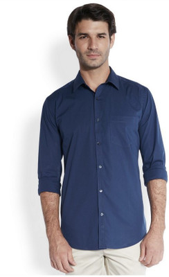 

Park Avenue Men's Solid Casual Dark Blue Shirt