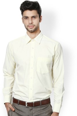 Royal Kurta Men Solid Formal Beige Shirt