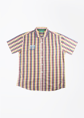 

Palm Tree Boys Checkered Casual Red Shirt, Tomato(1323)
