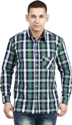 

Trendster Men's Checkered Casual Green Shirt