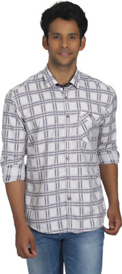 

Killer Men's Checkered Casual Purple Shirt