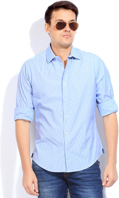

United Colors of Benetton. Men' Striped Casual Blue Shirt, 901
