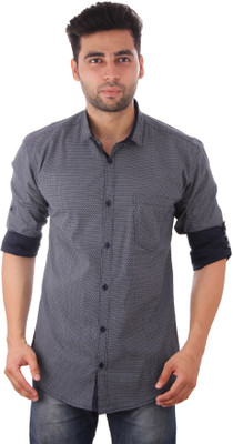 

Studio Nexx Men's Printed Casual Dark Blue Shirt