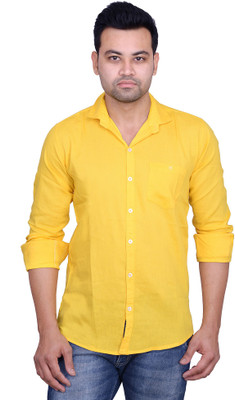 La Milano Men Solid Casual Gold Shirt
