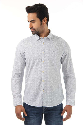 

Flying Machine Men's Printed Casual White Shirt
