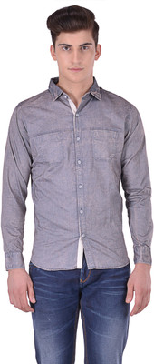 Hoffmen Men Solid Casual Blue Shirt