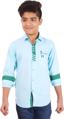 

Aedi Boys Solid Casual Blue Shirt, Light blue
