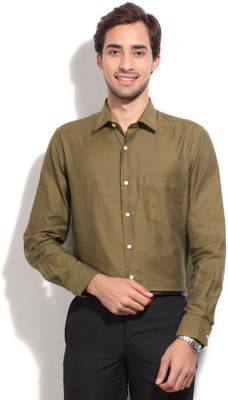 

Arrow Men's Self Design Casual Brown Shirt, Me. brown