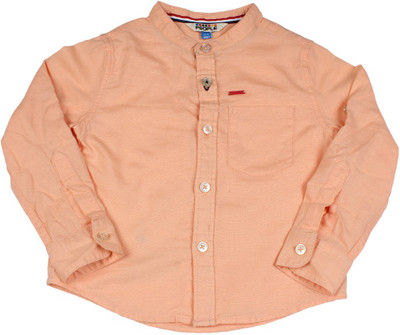

People Boys Solid Casual Orange Shirt