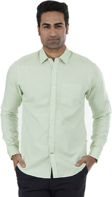 

London Fog Men's Solid Casual Light Green Shirt, Citrus green