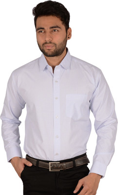 

Studio Nexx Men's Checkered Formal White, Blue Shirt, Blue checks