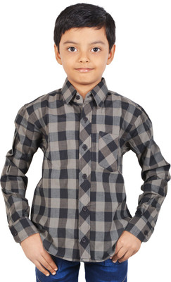 

Gkidz Boys Checkered Casual Grey Shirt