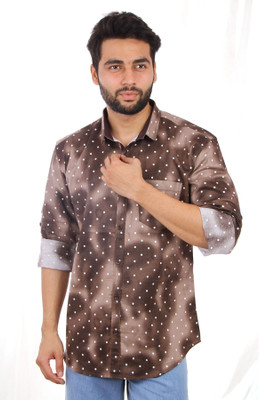 

Studio Nexx Men's Printed Casual Brown Shirt