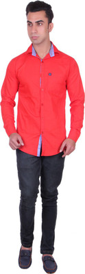

Cotblend Men's Solid Casual Red Shirt