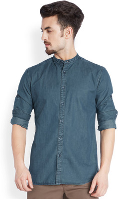 

Parx Men's Solid Casual Blue Shirt
