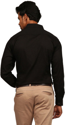 Provogue Men Solid Casual Black Shirt Provogue Men Solid Casual Black Shirt