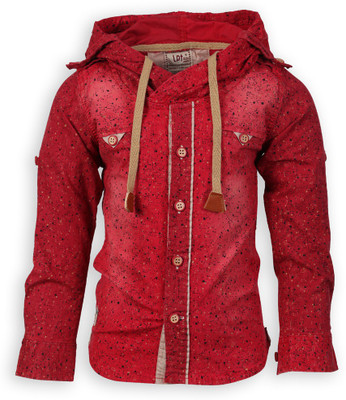 

Lilliput Boy's Printed Casual Maroon Shirt