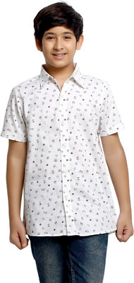 

Kick Start Boys Printed Casual White Shirt