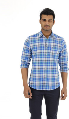 

London Fog Men's Checkered Casual Blue Shirt, Blue/green