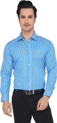 

Devaa Men's Checkered Casual Shirt, Blue