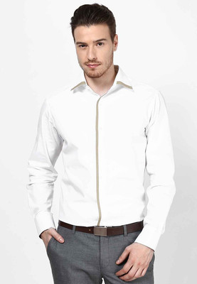

Dazzio Men's Solid Casual White, Beige Shirt