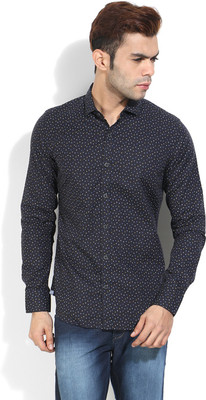 

United Colors of Benetton Men's Geometric Print Casual Dark Blue Shirt, 901