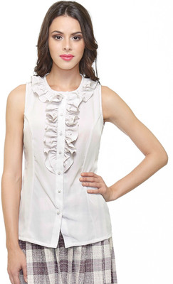 

Divaat Women's Solid Formal Shirt, Grey
