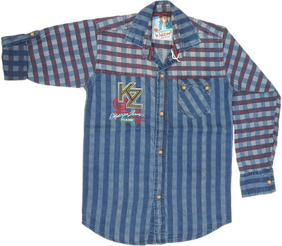 

Kidzee Men' Self Design Casual Red Shirt