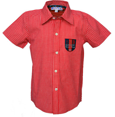 Beanie Bugs Boys Checkered Casual Red, White Shirt available at flipkart for Rs.264