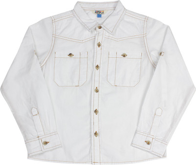 

People Boys Solid Casual White Shirt