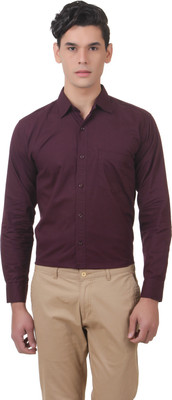 

You Forever Men's Solid Formal Purple Shirt, Wine